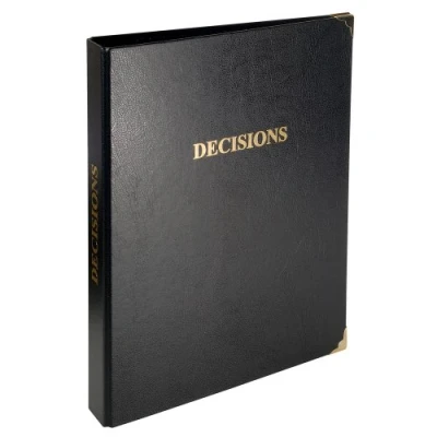 Image de EXACOMPTA Registre décision noir, 4 coins métal doré format 32 x 26 cm. Livré avec 1 recharge 100 feuilles