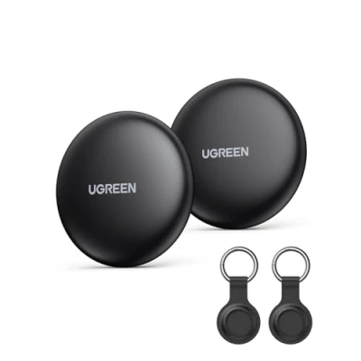 Image de UGREEN FineTrack Mini Smart Finder Tag Traceur Bluetooth iOS Uniquement 18 Mois Batterie Localisateur Objets Compatible avec Find My pour Wallet Valises Portefeuilles Clés Bagages Sacs Lot de 2