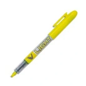 Image de Lot de 12 Surligneur poche pointe biseautée encre liquide coloris jaune PILOT V LIGHT