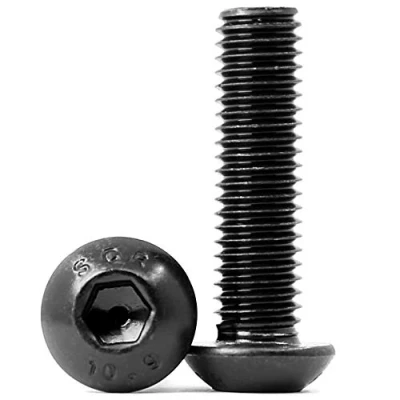 Image de M6 x 10mm 60PCS Bouton vis à tête hexagonale Boulon Entièrement Filetée Boulons en Acier au Carbone 10,9(Noir)