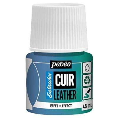 Image de PEBEO Setacolor Cuir Peinture Acrylique pour et Similicuir Personnalisation Sac, Chaussure, Sneaker Résistance rayures, pliures, frottements Effet Duochrome Bleu/Vert 45 ml