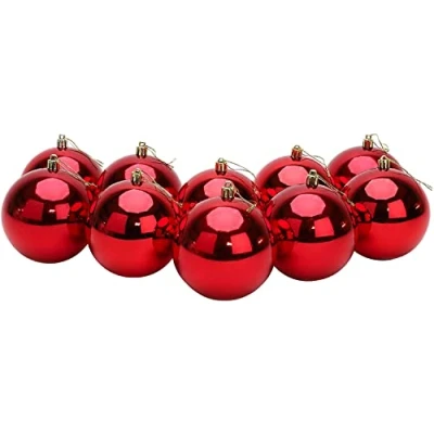 Image de Christmas Concepts® 10 Extra Large Red 100mm Baubles Boules de sapin Noël
