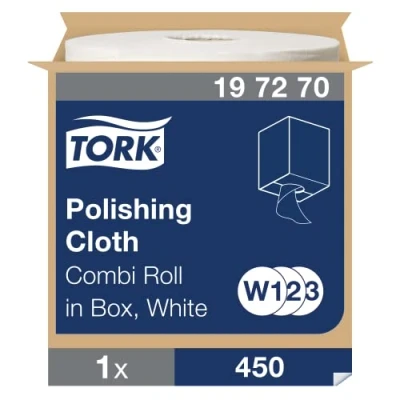 Image de Tork Chiffon de Polissage blanc W1/2/3, qualité Professional, 1 x 450 chiffons, 197270