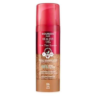 Image de Bourjois Healthy Mix, 006 Tan, fluide teinté lumineux, effet peau nue, fini éclatant, texture rafraichissante et hydratante, formule vegan, 30 ml