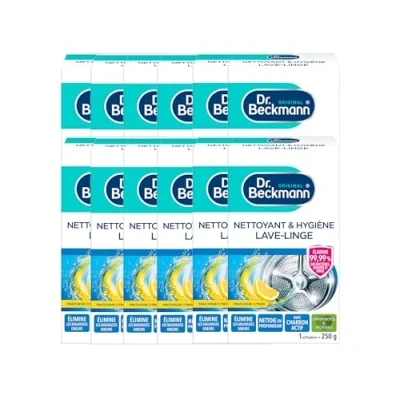 Image de Dr. Beckmann Nettoyant &amp; Hygiène Lave Linge Désinfecte et Élimine Mauvaises Odeurs Efficace Durable 250g Utilisation Facile Lot de 12
