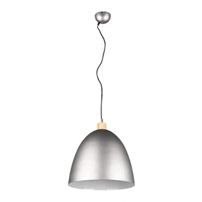 Image de Reality Leuchten Suspension Jagger, à une lampe, Ø 40 cm, nickel