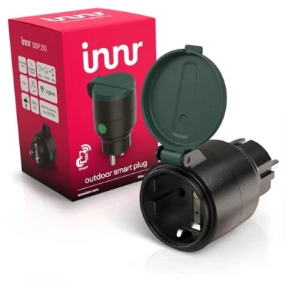 Image de Innr Prise Connectée Exterieur Zigbee, Outdoor Smart Plug. Fonctionne avec Innr, Philips Hue*, Alexa, Hey Google (Hub connecté requis), Programmable Exterieure IP44, Etanche, 10A, 2300W, OSP 210