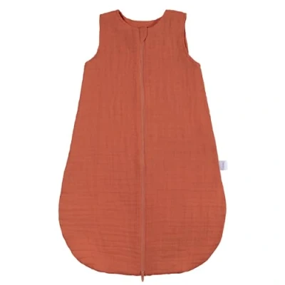 Image de MAKIAN Gigoteuse Ete en Gaze, Legère, Tog 0.5, Sans Manches Turbulette Legere 100% Coton Respirant Oeko Tex (Terracotta, 60 cm)