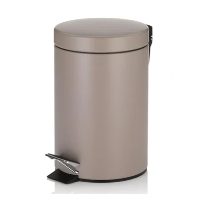 Image de Kela 20526 Poubelle de Salle Bain à Pédale 3 Litres, Métal Mat, Cashmere Brun Gris