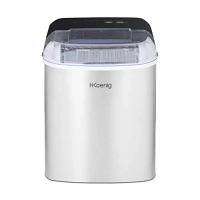 Image de H.Koenig ICEK12 Machine à Glaçons, 120 W, 12 kg, Acier Inoxydable