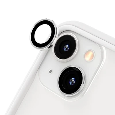 Image de RhinoShield Protection d&#039;objectif en Verre trempé 9H Compatible avec [iPhone 14/14 Plus] Résistance aux Chocs et Rayures, Haute clarté, Anti éclats, techn buée Argent