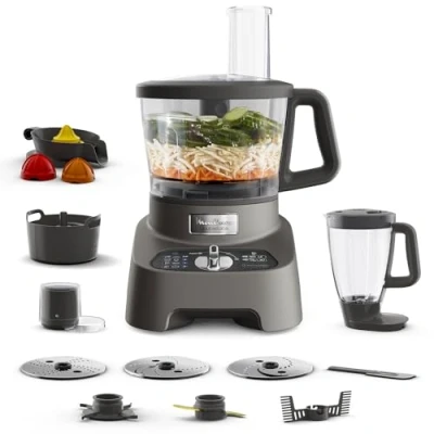 Image de Moulinex Double Force Robot multifonction + 10 accessoires, 1000 W, Blender 2 L, 31 fonctions, Lames Titanium FP825E10
