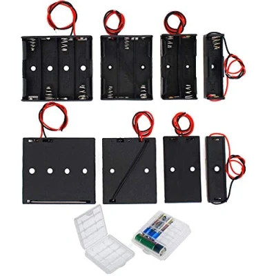 Image de GTIWUNG 8PCS AA Support de Batterie, Noir Batterie Stockage Boite Coffre Support, Battery Holder Box Case, 1.,5V/2x1,5V/3x1,5V/4x1,5V, 2PCS Boîte à Piles en Plastique pour et AAA (Transparent)