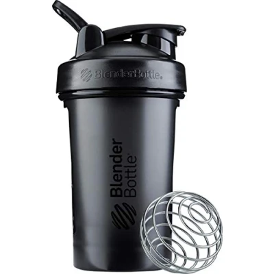 Image de BlenderBottle Shaker Classic V2 pour boissons protéinées et pré entraînement, 570 ml, noir