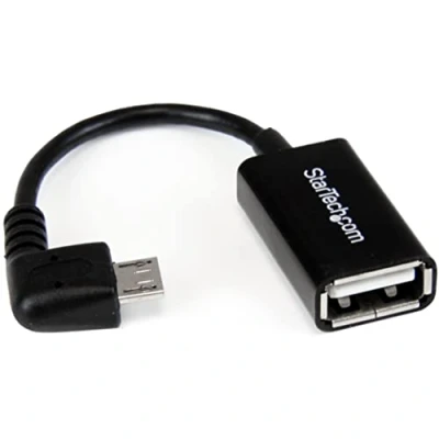 Image de Adaptateur Micro USB coudé droit vers Host OTG Câble à angle de 12 cm M/F UUSBOTGRA