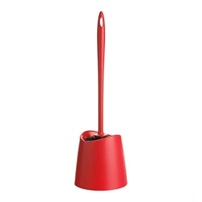 Image de TATAY Brosse WC Standard, Polypropylène, noire, Sans BPA, Fabriquée en Espagne. Rouge. Dimension 12 x 38 cm