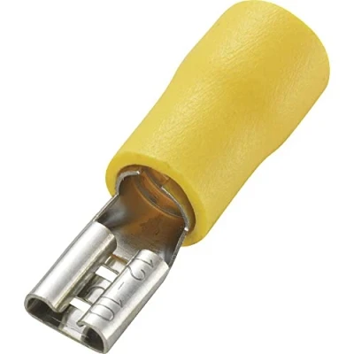 Image de TRU Components 1572191 Douille plate Largeur : 4,8 mm Épaisseur 0,5 180 Partiellement isolée Jaune