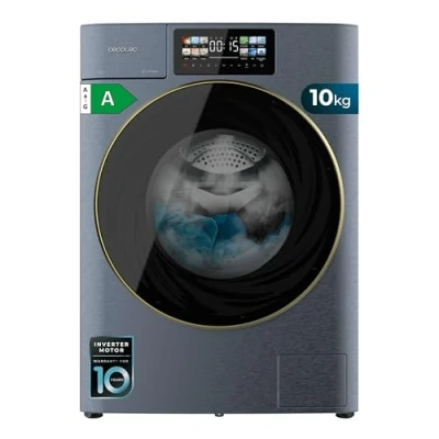 Image de Cecotec Lave linge 10Kg Chargement Frontal avec Autodose Bolero DressCode 10950 Inverter 3D Ice Blue A. 1400 tr/min, 13 Programmes, Basse Consommation, Moteur Plus