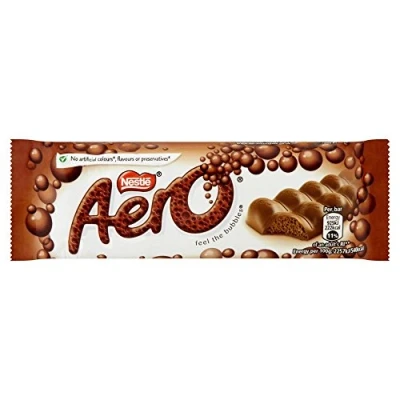Image de Aero Barre de chocolat au lait Bubbly lot 12 barres 40 g