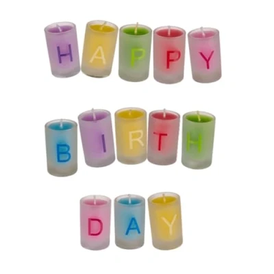 Image de Out of the blue Bougie colorée dans Un Verre, Happy Birthday