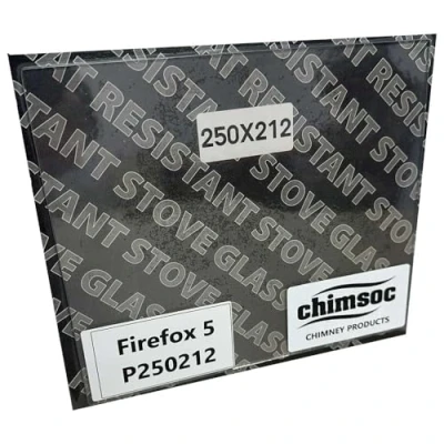 Image de Chimsoc Firefox 5 Verre de rechange rectangulaire pour poêle 250 x 212 mm