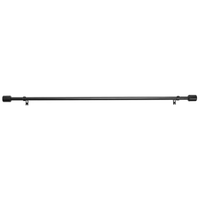 Image de Amazon Basics Tringle à rideau avec embouts cylindriques, 91 183 cm, Noir