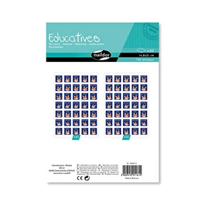 Image de Maildor AE161C GOMMETTES EDUCATIVES 20 planches 16x21 cm BONS POINTS (700 stickers), Renards
