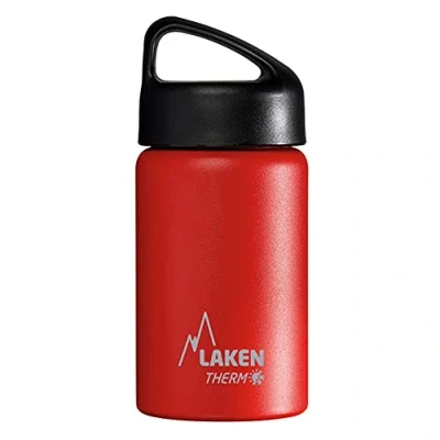 Image de Laken Bouteille Isotherme Classique en Acier Inoxydable avec Isolation Sous Vide et Goulot Large 350 ml Rouge
