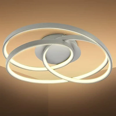 Image de B.K.Licht I plafonnier LED design lampe de plafond salon lumière blanche chaude 3000 K 35 Watt chambre anneaux