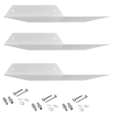 Image de SOTECH Set de 3 étagères suspendues Design Hover II 350 x 130 40 mm Blanc, Montage Mural, étagère avec kit Fixation, Murale Moderne