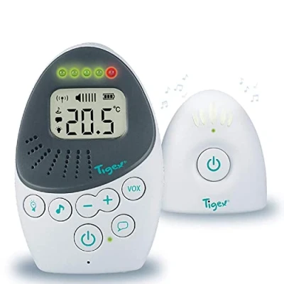 Image de Tigex Babyphone Easy Protect Plus, Écoute bébé Rechargeable avec mode Eco, Talkie Walkie, Berceuse et Veilleuse