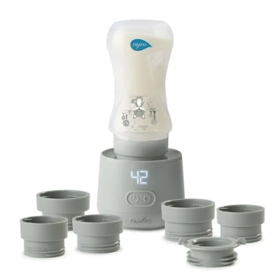Image de Chauffe biberon portable universel Nuvita 1162 Warm’n’Go avec USB Chauffage rapide, 4 réglages de température, Facile à transporter fermeture hermétique, jusqu&#039;à 8 biberons Sage Green