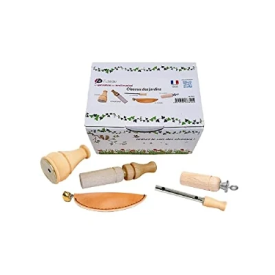 Image de FUZEAU 78320 Coffret de 5 appeaux en bois naturel Pour imiter le sons des oiseaux jardins Ambiance Nature Dès 4 ans