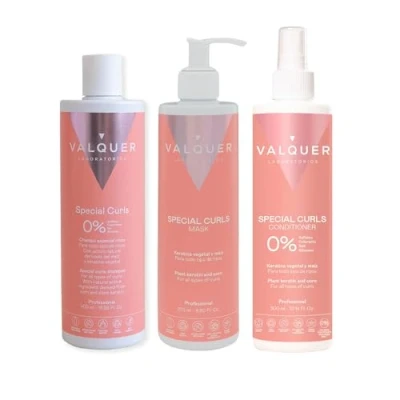 Image de Válquer Professional │Coffret Méthode Curly shampoing 400 ml + masque 290 après 300 Cheveux bouclés sans sulfates, sel Boucles parfaites │Jusqu&#039;à 96% d&#039;origine naturelle