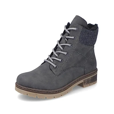 Image de Rieker Femme Bottines Y7424, Dame à Lacets,Bottes,Chukka Boot,Bottes Courtes,Bottes Lacets,Gris (Grau / 45),39 EU 6 UK
