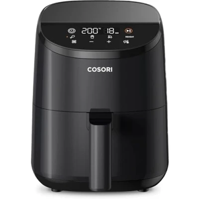 Image de COSORI Air Fryer 2L, 75 205 ℃, Friteuse sans Huile avec 30 Recettes en Ligne, à 900W, 97% d&#039;Huile Moins, Passe au Lave vaisselle, CAF 211 Noir