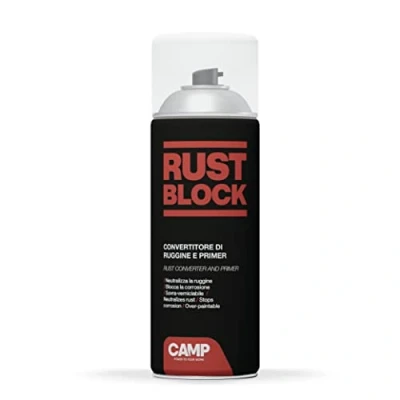 Image de Camp Rust Block Convertisseur de Rouille avec Apprêt Spray, Convertit et Bloque la Rouille, Protecteur, laisse Surface Prête À Être Peinte, 400ml