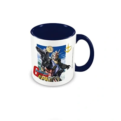 Image de Gundam Mug Mobile Suit Design 325 ml en céramique bleue et blanche, tasse à café grande dans une boîte cadeau de présentation Produit officiel