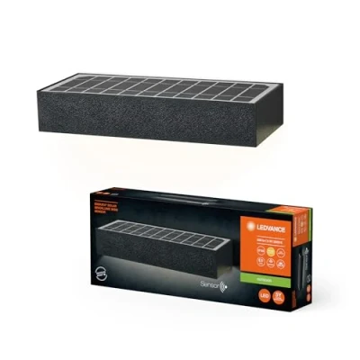 Image de LEDVANCE ENDURA STYBRICKLUME, lumière solaire, 6W, 850lm, gris foncé, éclairage indirect, détecteur de mouvement, du