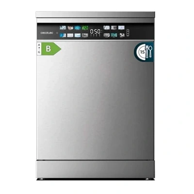 Image de Cecotec Lave vaisselle 60cm Bolero Aguazero 6700 Inox B inox, 15 couverts, Classe B, Moteur Inverter Plus, O2 Dry, Lavage Double Zone, Plateau Ajustable, Stockage Long et Turbo Dry+.
