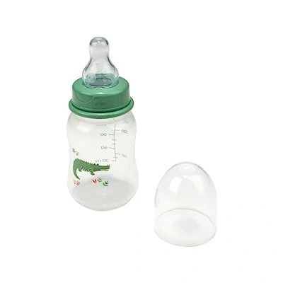 Image de Bébé Douceur, Biberon Col Etroit avec Tétine Débit Variable Silicone 125Ml Crocodile Savane