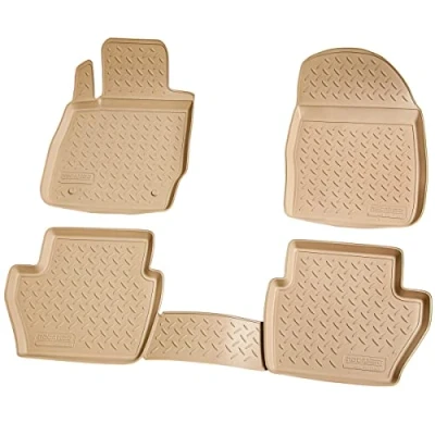 Image de Recambo Tapis de sol en caoutchouc 3D compatible Avec Ford Fiesta VI 2008 2017 Type JA8 voiture Ajustement parfait bordure Beige