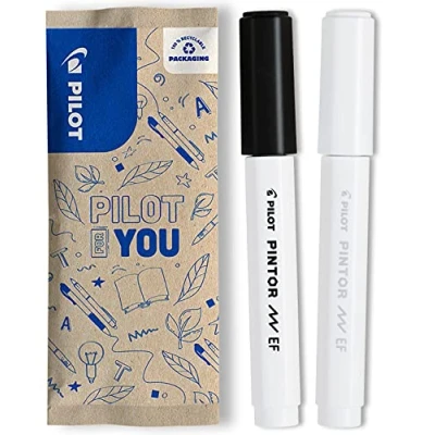 Image de PILOT Lot de 2 Pintor Marqueur Peinture Noir, Blanc Pointe Extra Fine