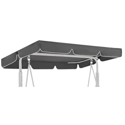 Image de GREMEX Toit de Balancelle Jardin 200 x 145 cm Toile Rechange pour en Polyester Résistant Imperméable et Anti UV Housse Remplacement Extérieure Facile à Installer