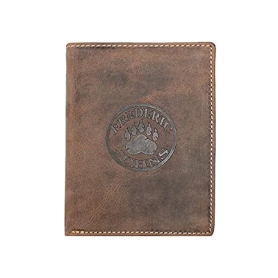 Image de Frédéric Johns Portefeuille Homme Grand Cuir Veritable Porte Carte Modèle World (Marron)