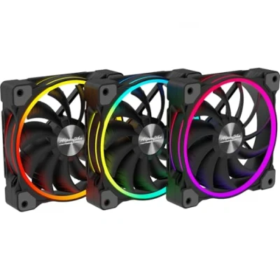 Image de ALPENFOHN 120mm Wing Boost 3 ARGB High Speed PWM Lüfter, Triple Noir