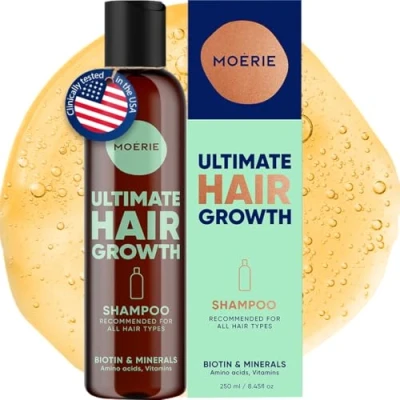 Image de Moerie Mineral Shampoo For Longer, Thicker, Fuller Hair Vegan Products Paraben Free All Types Reverse Loss 250ml