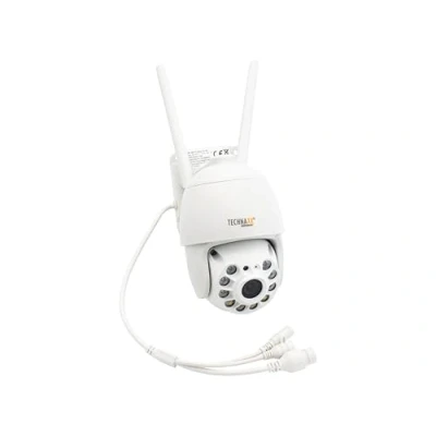 Image de Technaxx 3MP WiFi PT Caméra Dome TX 192 de sécurité extérieure FullHD avec APP Détection Mouvement, Fonction d&#039;alarme, étanche IP66, Vision Nocturne, Audio bidirectionnel