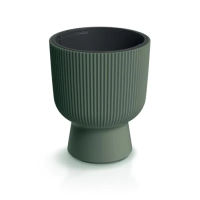 Image de Tymar DBMIS Pot de fleurs avec insert En plastique Grand format Vert forêt Diamètre : 40 cm