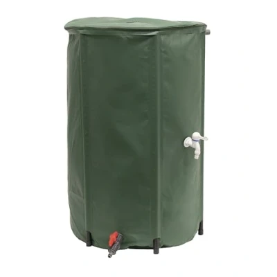 Image de EDA Récupérateur d&#039;eau Souple et Pliable 250 L avec Filtre en Filet + 2 Robinets Résistant aux Intempéries Ø 60 x H.88 cm